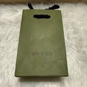NEW!  Gucci Small Green Embossed Gift Bag